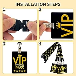 30 Sets VIP Badge Lanyards with PVC VIP Card Pass