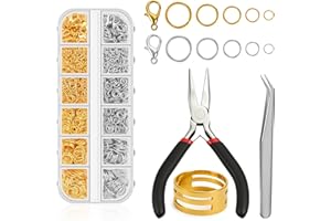 Jump Rings and Lobster Claw Clasp Kit, Jump Rings for Jewelry Making Supplies for Bracelet Necklace Clasps Repair with Jump R