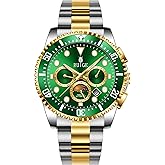 RUIGE Multifunctional Men's Fully Automatic Mechanical Watch Stainless Steel Three Eye six Needle Men's Night Light Waterproof Fashion Trend Business Watch A10