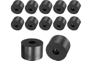 uxcell 12pcs Rubber Spacers 30mm OD, 10mm ID, 20mm Height Round Anti Vibration Spacer Rubber Bushing Grommets Thick Rubber Wa
