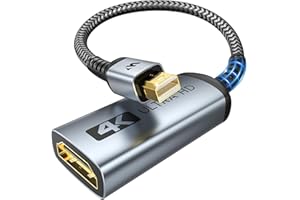 Warrky 4K Mini DisplayPort to HDMI Adapter, [UHD, Gold-Plated Plug, Aluminum Case, Super Slim] Thunderbolt to HDMI Converter Compatible for MacBook Air/Pro, Surface Pro/Dock, Monitor/Projector