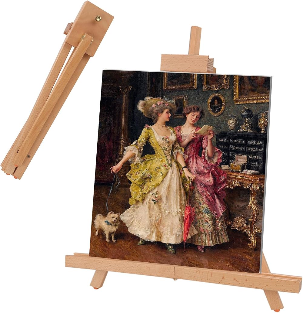 ASelected Wooden 45cm Tabletop Easel, Adjustable Studio Canvas Mini Display