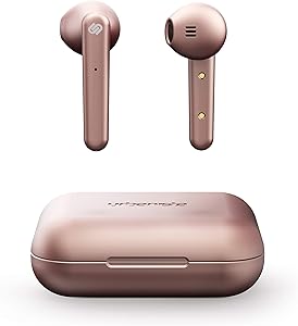 Urbanista Stockholm True Wireless Earbuds 14H Playtime Bluetooth 5.0 with Charging Case, Touch Controls & Dual Mic Earphones Compatible with Android and iOS - Rose Gold