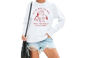 MNLYBABY Merry Christmas Sweatshirt Santa Shirt: Women Tell Me What You Want Shirt Santa Claus Pullover Xmas Holiday Tops