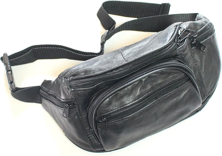 Amazon 革ウエストバッグ 羊革使用 メンズ ブラック ウエストポーチ 革 レザー ノーブランド品 ウエストバッグ