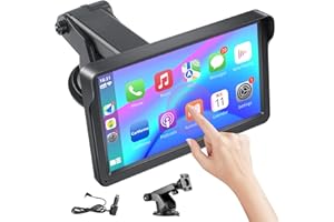 LSLYA Wireless Apple Carplay Portable Car Stereo and Android Auto,Carplay Screen for Car Radio with Bluetooth Hands-Free,7 Inch Touch Screen with Mirror Link/Voice Control/FM/TF Card/USB/AUX