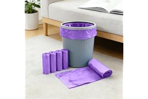 Trash Bags Roll Pack 100 Count Flat Breakaway Garbage Bags Household Trash Liners For Kitchen Bathroom Office Daily Use,Viole