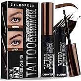 Cilrofelr Tattoo Peel Off Eyebrow Gel, Easy Tattoo Brow Peel Off Gel, Last Up to 3 Days, Waterproof, Transfer-proof, For Fuller & Defined Looking Brows, Brown (2 Pack)