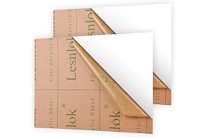 Lesnlok Matte White Acrylic Sheets 1/8 inch Thick 3mm 2 Pieces 8 x 12 Frosting Plexiglass Sheet,Suitable for Painting, Handicrafts, DIY Display Projects (2, Matte White, 8 x 12)