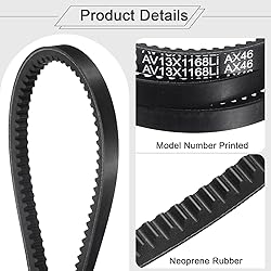uxcell 4Pcs AX46 EPDM V-Belt, Raw Edge Cogged