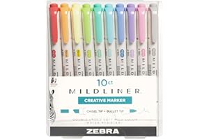 ZEBRA PEN Zebra Mildliner Double Ended Highlighter, Assorted Ink Colors, Bold-Chisel/fine-Bullet Tips, Assorted Barrel Colors, 10/set