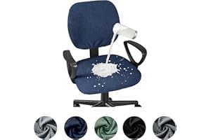 Lebaley Waterproof Office Chair Covers Universal Computer Office Chair Slipcover Stretchable Computer Chair Protector Office Desk Chair Seat Covers Gaming Chair Covers Slipcovers Rotating Chair Cover