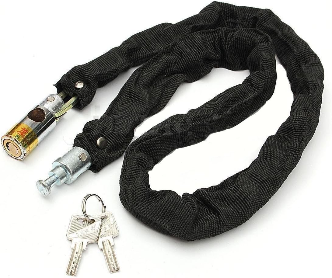 Delhi Traderss WV01RCA08038 Helmet Lock and Chain 80Cm W/ 2 Key for-Yamaha Saluto (Black)