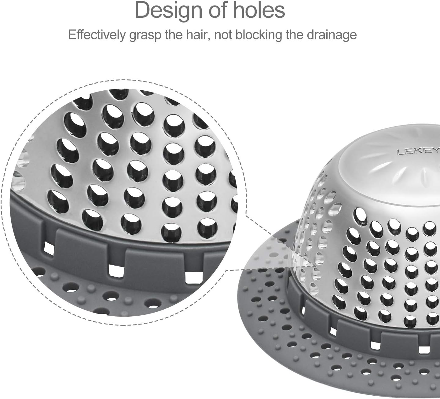 LEKEYE Drain Hair Catcher/Bathtub Drain Cover/Drain Protector for Pop-Up & Regular Drains(Patented Product): Home & Kitchen