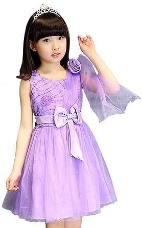 amazon purple flower girl dresses