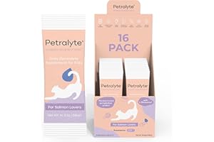 Petralyte Cat Hydration Electrolyte and Cat Joint Supplement | Hydration Support for Cats w/Glucosamine, Chondroitin, L-Glutamine, Taurine, Lysine & Prebiotics | for Salmon Lovers | 16 Packets