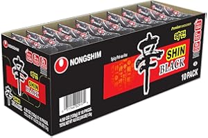 Nongshim Shin Ramyun Black with Premium Beef Broth, 4.58 Ounce (Pack of 10)