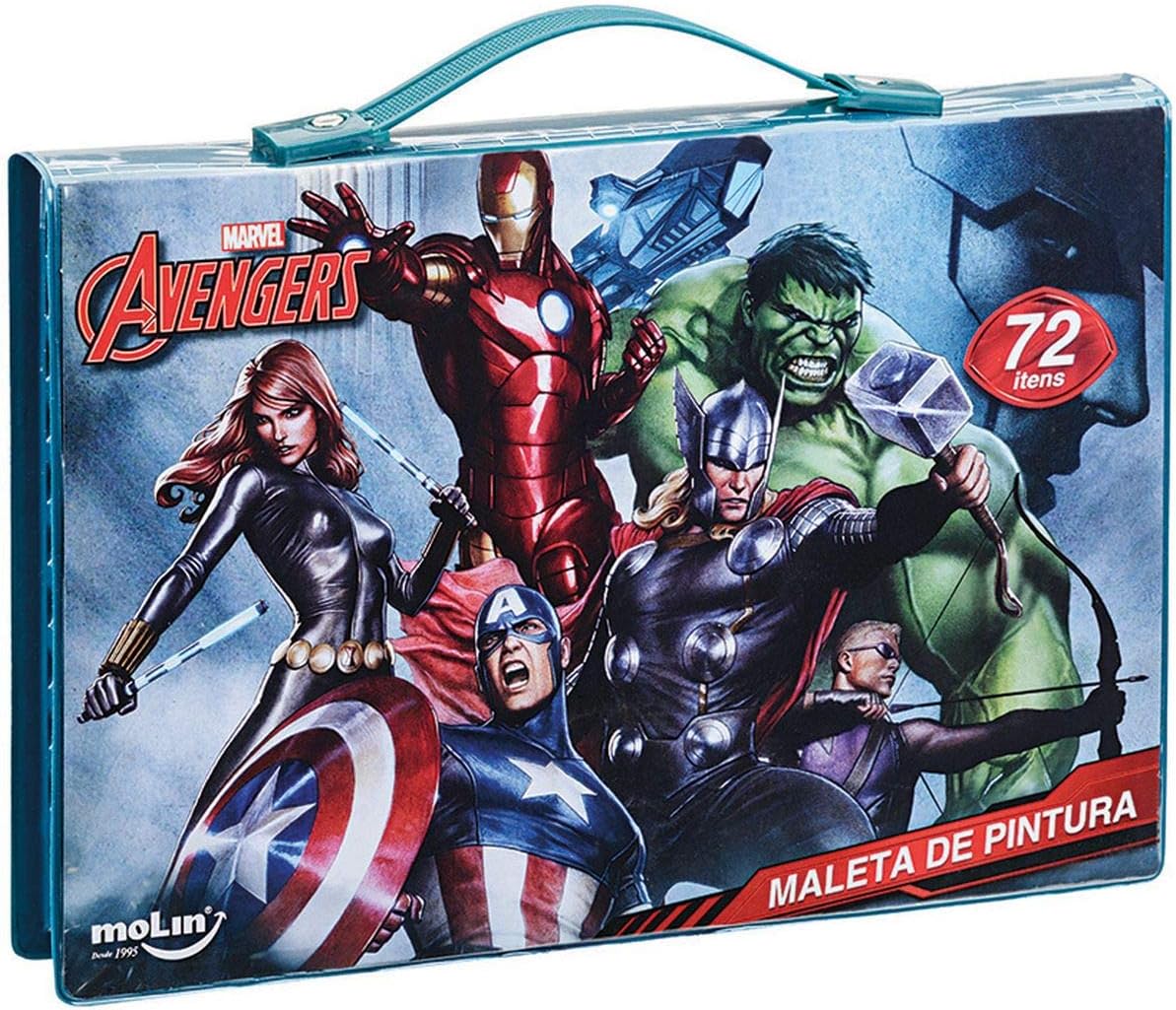 Maleta Para Pintura Licenciada The Avengers Completa Plastic