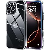 X-level for iPhone 16 Pro Max Case Clear, 9H Tempered Glass Back Cover with Soft Edge, Military Grade Protection, Anti Yellowing, Scratch-Resistant Slim Bumper Transparent Phone Case 16 Pro Max 6.9"