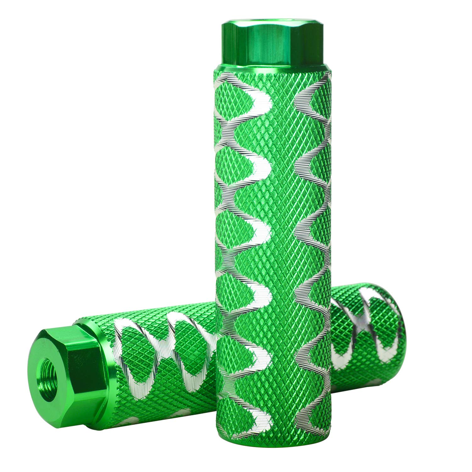Bike Pegs, Helaryfreemear 2Pcs Aluminum Alloy Anti-Skid Lead Foot BMX Pegs Fit 3/8 inch Axles (Green)