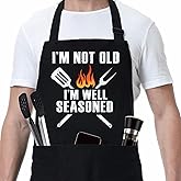 ZYNINORA Funny Grilling Apron for Men – Black BBQ Apron with Pockets, Chef & Cooking Aprons, Grilling Accessories & BBQ Gifts