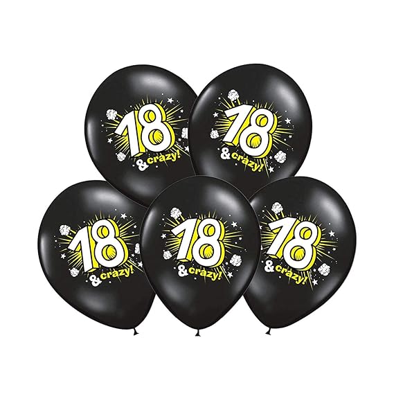 Unbekannt PartyDeco 10 Luftballons 12' Party Geburtstag Jahrestag (Zahl 18 Crazy)