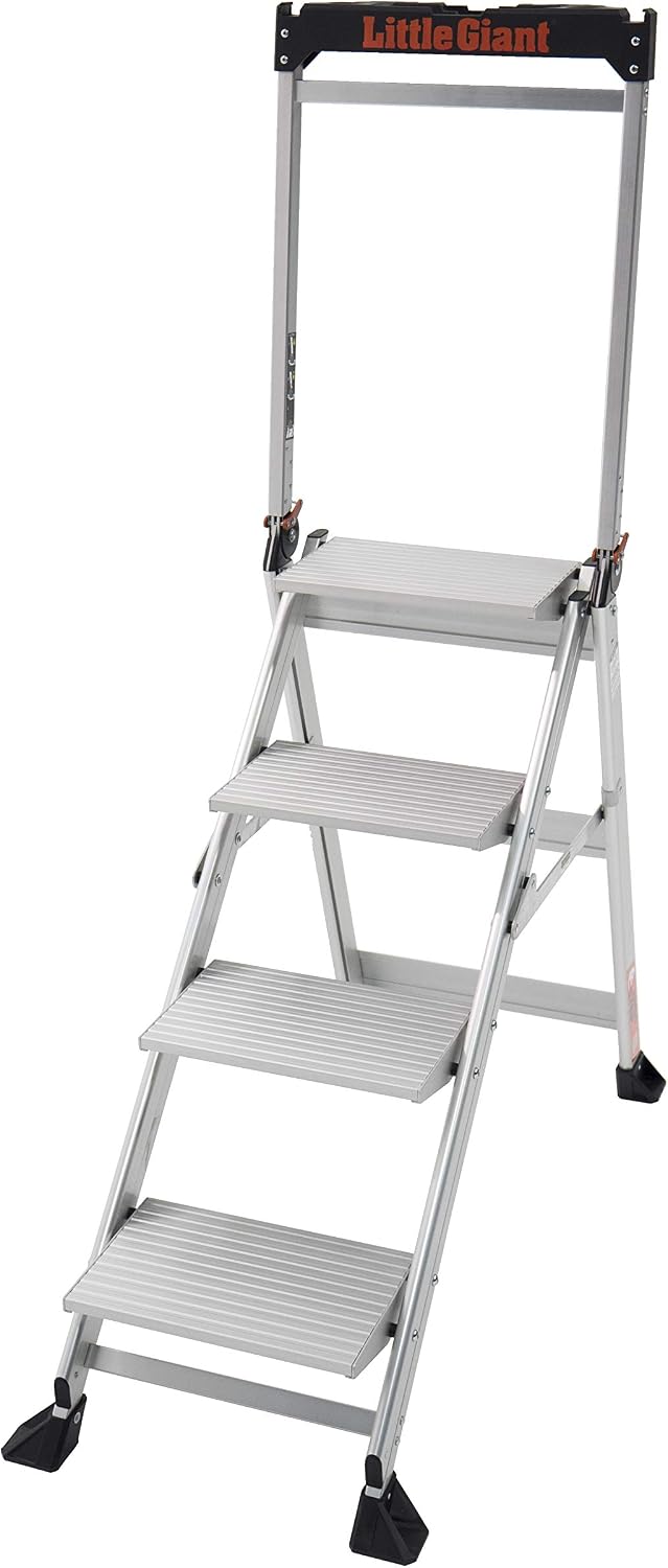 Little Giant 1216-014 Jumbo Step Ladders, 4 Tread, Top Tread Height 890mm, Aluminium