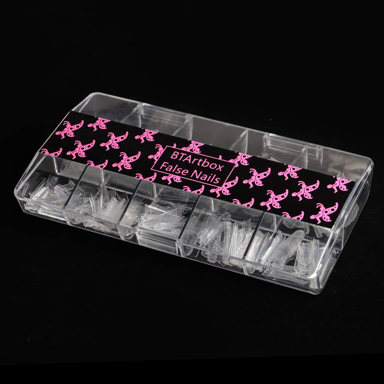 Clear Acrylic Nail Tips - Coffin Nail Tips BTArtbox 500pcs Artificial Ballerina shaped Fake Nails Half Cover False Nail with Case for Nail Salons and DIY Nail Art, 10 Sizes: Beauty