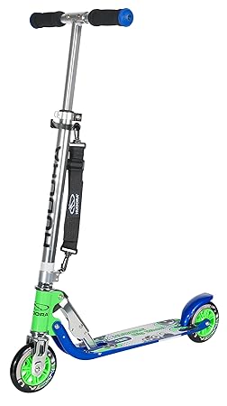 HUDORA Big Wheel Scooter 125 mm, Kinder Scooter - Kinder Roller, blau/grün, 14753