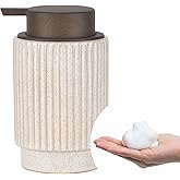 Fun Elements Foaming Soap Dispenser, 10 oz Kitchen Soap Dispenser for Kitchen, Bathroom Deluxe Hand Soap Dispenser (Wood Grain Color)
