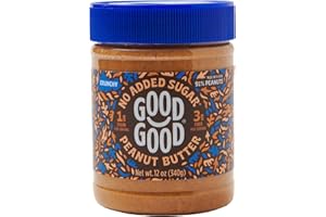 GOOD GOOD Crunchy Peanut Butter Keto Friendly - Low Carb & No Added Sugars - Vegan - No Preservatives - Non-GMO - 12 oz / 340g (Pack of 1)
