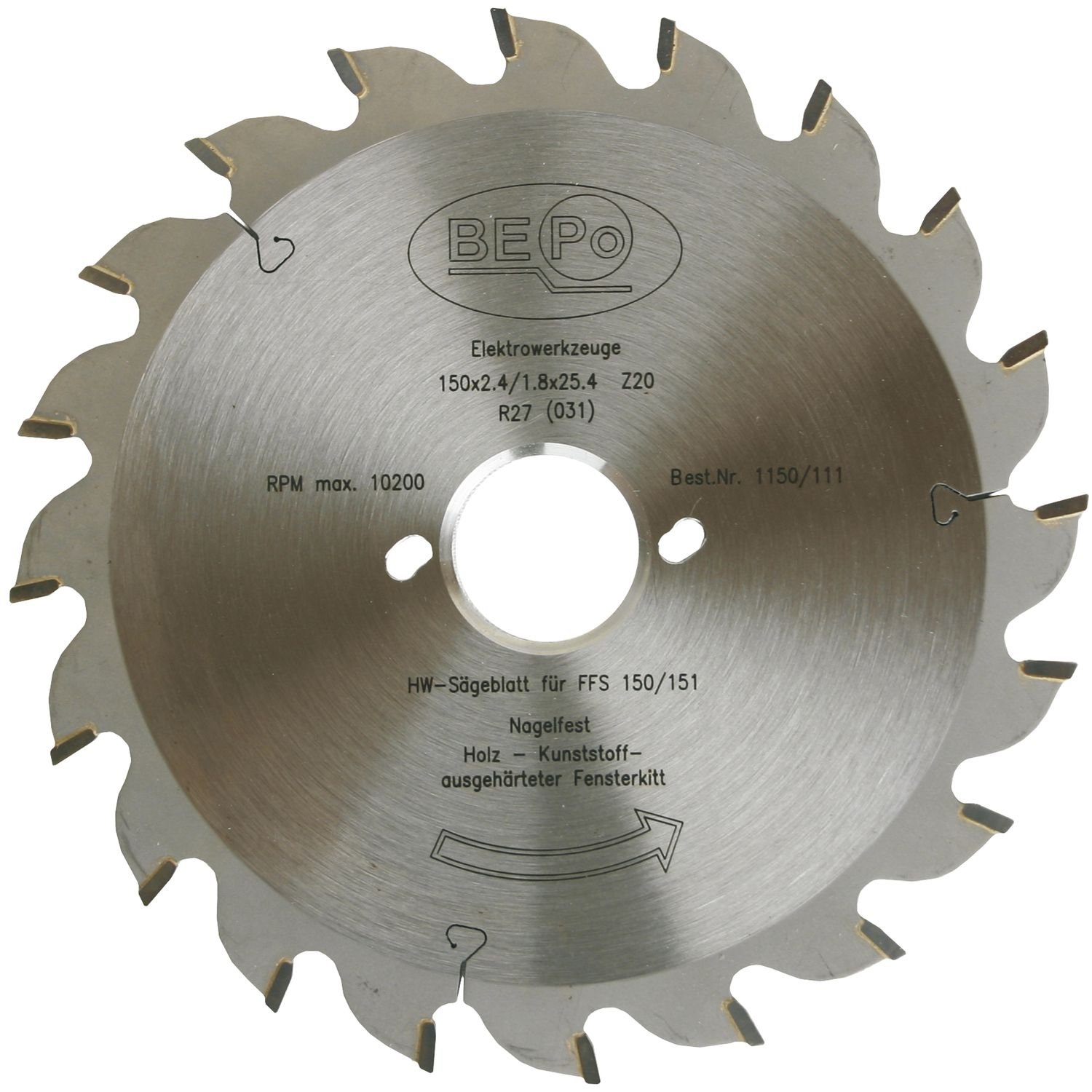 BEPO 1150/111 Saw Blade HW for Window Joint Cutter FFS150/151 for Wood and Putty