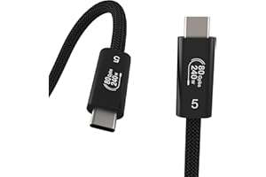 USB 4 Cable for Thunderbolt 5 Cable, 3.3ft USB C to USB C Cable, 80Gbps, 240W Charging and 16K/8K Displays, Compatible with U