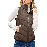 Dokotoo Puffer Vest Women Sleeveless Zip Up Outerwear Stand Collar Quilted Vest Warm Winter Jackets Coats with Pocket