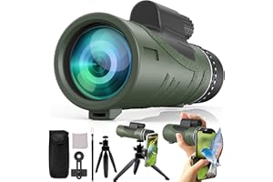 New 2023 80x100 HD Monoculars for Adults high Powered,Fyzpaea BAK-4 Prism and FMC Lens Monocular Telescope for Smartphone,Low Night Vision Monoculars for Bird Watching/Wildlife/Hunting/Hiking