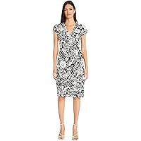 knee length dresses for ladies Candiace Cotton Flutter Sleeve Midi Fit and Flare main image 1
