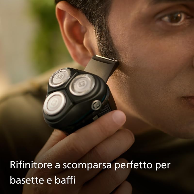 rasoio elettrico serie 3000 - Rasoio elettrico Wet & Dry per uomo con tecnologia SkinProtect, colore Deep Black, rifinitore a scomparsa, rasoio cordless, astuccio da viaggio (modello S3241/12)