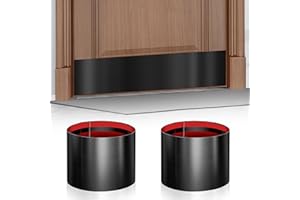 PROFASION 2 Pack 8" x 34" Self Adhesive Door Kick Plate for Bottom of Door, Stainless Steel Front Door Kick Plates, Kickplates for 36" Door Interior and Exterior (Black)