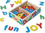 Melissa & Doug 52 Wooden Alphabet Magnets in a Box Uppercase & Lowercase Letters