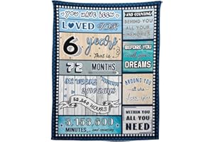 YISUMEI 6 Year Old Boy Birthday Gift, Super Soft and Warm Happy Birthday Blanket, Digital Heartwarming Sentences Creative Design Ideal Gifts for 6th, 50"x60"