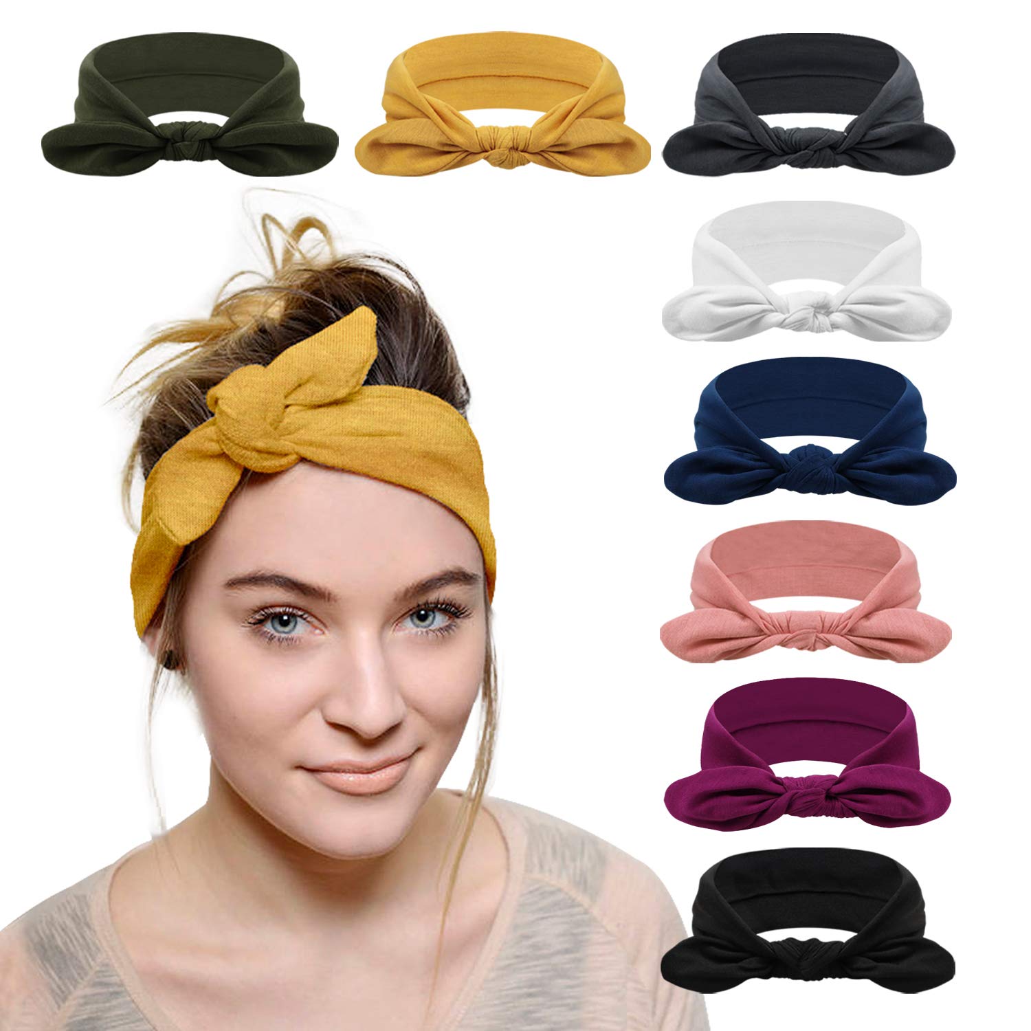 DRESHOW 8 Pack Women Headbands Headwraps Hair Bands Bows Hair Accessories