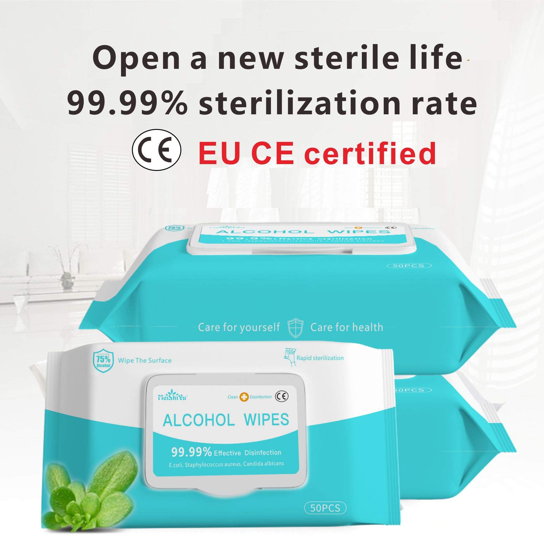 Disposable Wipes, 50 PCS Disposable Hand Cleaning Prep Pads, Large Wet Wipes 75% Wipes for Family Daily Cleaning Kitchen and Bathroom(1 Pack), Viceiryeus