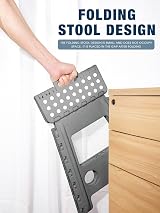 HOUSE DAY 16 inch Folding Step Stool Large Grey 300 lb Capacity view 5