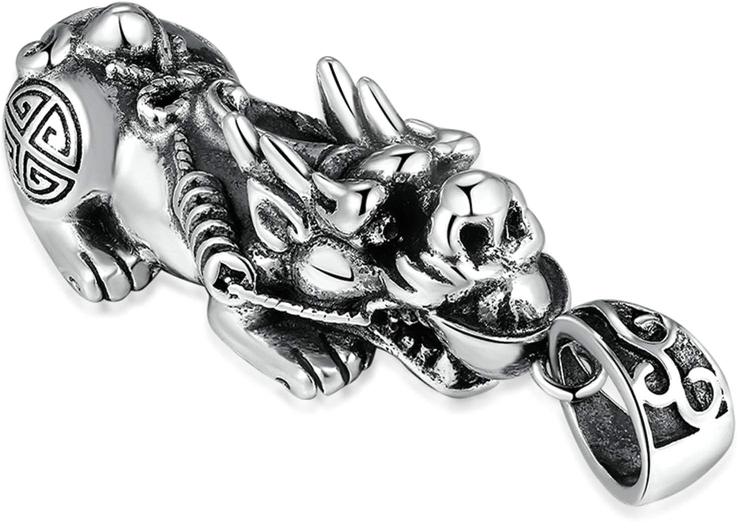 Adisaer 990sterling-silver Pendant Necklace Gothic Pendant for Men Pixiu Pendant which can Gather Money