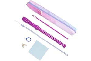QIELIZI Recorder Instrument for Beginner Adults,8-Hole Soprano Descant Recorder Music Flute with Cleaning Rod & Case Bag For Home Entertainment(2-Purple Blue Splash Ink)