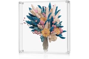 CHONOVO 12x12 Acrylic Shadow Box Frame Large 2.5" Deep Shadow Box Display Case Clear Shadowbox Memory Box for Wedding Bouquet,Memorabilia,Dried Flowers,Wall Mount & Tabletop, Easy Assembly, 1 Pack