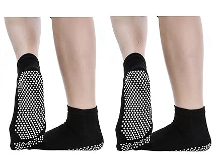 SANIQUEEN.G 2 Pares Calcetines Antideslizantes para Yoga Pilates Ejercicios Deportivo