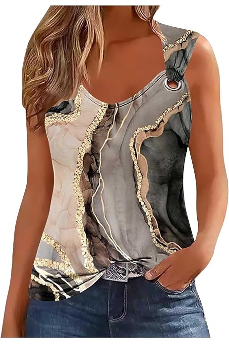Women's Striped Halter Neck Tank Top - Loose Fit Color Block Sleeveless Shirt