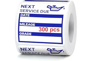 GUEER for Oil Change Stickers 300 Pcs 2”x 2” Service Black Stickers, Next Service Due Reminder Sticker Labels, Easy to Write on, Easy to Peel with No Residue
