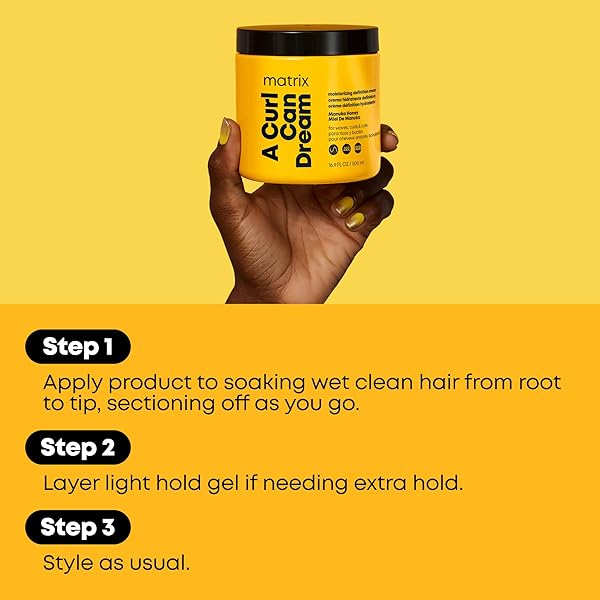 MATRIX A CURL CAN DREAM MOISTURIZING LEAVE-IN CREAM – MOISTURIZES & DEFINES CURLS FOR CURLY, COILY, AND WAVY HAIR, PROTECTS FROM HEAT STYLING, FRIZZ CONTROL & DETANGLER, 16.9 FL OZ